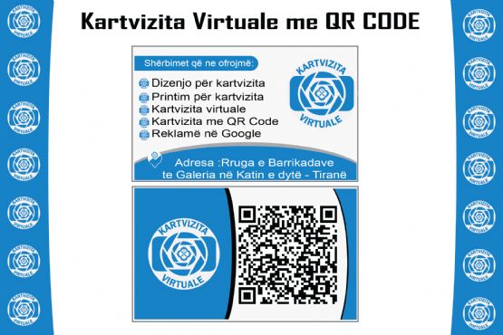 Dizenjo per kartvizita , Printim per kartvizita , Kartvizita virtuale , Kartvizita me QR Code , Aktivizimin e QRCODE pa date skadence ,  Reklame ne Google 